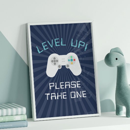 Retro Gamer Thema Kinderen Verjaardagsfeestvoortek Poster