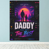 Retro Gamer Vader Pixel Art Canvas Kunst (Insitu (Houten vloer))