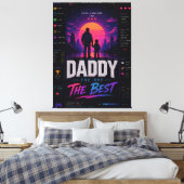 Retro Gamer Vader Pixel Art Canvas Kunst (Insitu (Slaapkamer))