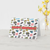 Retro Gamer Verjaardagskaart Kaart (Gele Bloem)