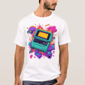 Retro Gamer Vibes – Neon Arcade T-shirt uit de jar (Voorkant)