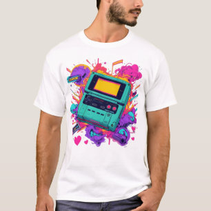 Retro Gamer Vibes – Neon Arcade T-shirt uit de jar