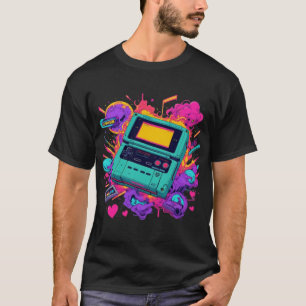 Retro Gamer Vibes – Neon Arcade T-shirt uit de jar