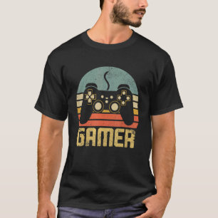Retro Gamer Video Game Player boorden Tiener M T-shirt