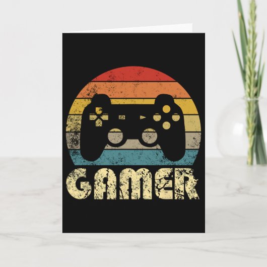 Retro Gamer Video Game Player Boys Teens Men Kaart (Voorkant)