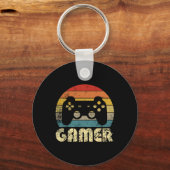 Retro Gamer Video Game Player Boys Teens Men Sleutelhanger (Voorkant)
