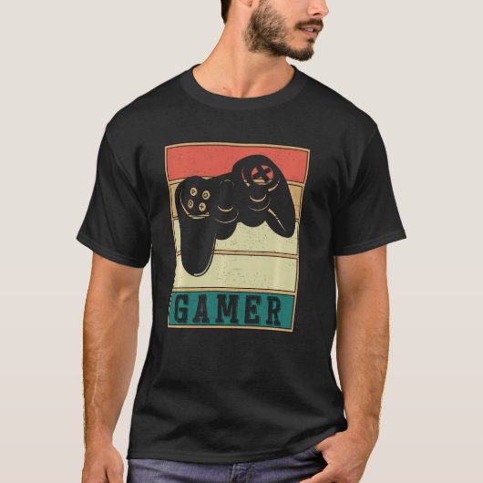 Retro Gamer Video Game Player T-shirt (Voorkant)