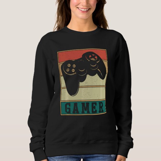 Retro Gamer Video Game Player Trui (Voorkant)