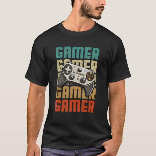 Retro  gamer Video Games Gaming Mannen T-shirt (Voorkant)
