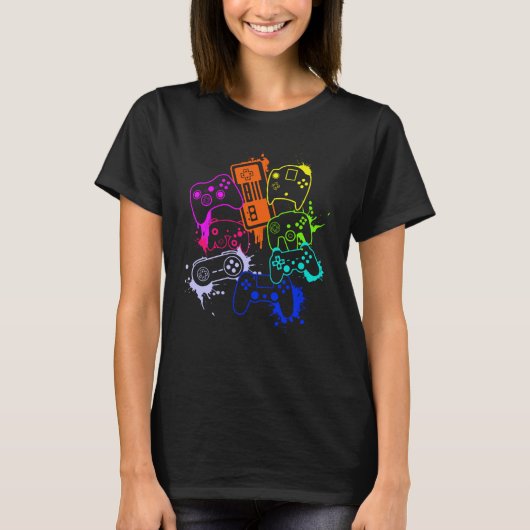 Retro Gamer Video Games Player T-shirt (Voorkant)