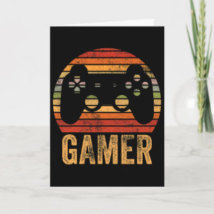 Retro Gamer Videospel Speler Jongens Tiener Mannen Kaart