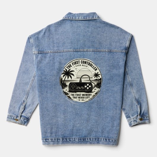 Retro Gamers Basic T-Shirt  Denim Jacket (Achterkant)