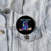  Retro Gamer's Fuel & Fun | 8-Bit Pixel Art Arcade Ronde Button 7,6 Cm (In situ)