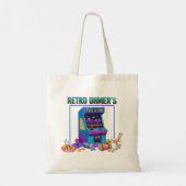 Retro Gamer's Fuel & Fun | 8-Bit Pixel Art Arcade Tote Bag (Achterkant)