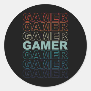 Retro Gamers Videogames Gaming Videogame Ronde Sticker