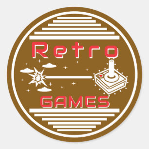 Retro Games Ronde Sticker