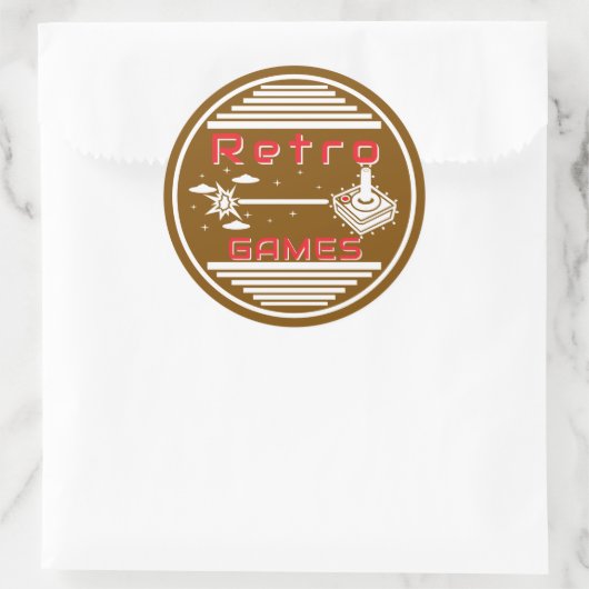 Retro Games Ronde Sticker (Tas)