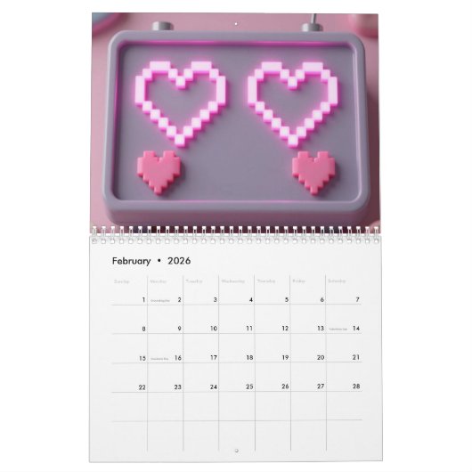 Retro Gaming 2026 Calendar Kalender (Feb 2026)