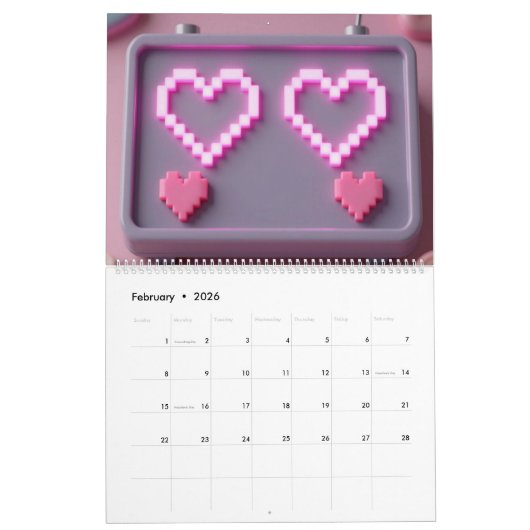 Retro Gaming 2026 Calendar Kalender (Feb 2026)