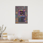 Retro Gaming Arcade Pixel Art Cartridge Console Ne Poster (Keuken)