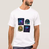 Retro Gaming Badges Grafisch T-Shirt | Tech Icoon (Voorkant)