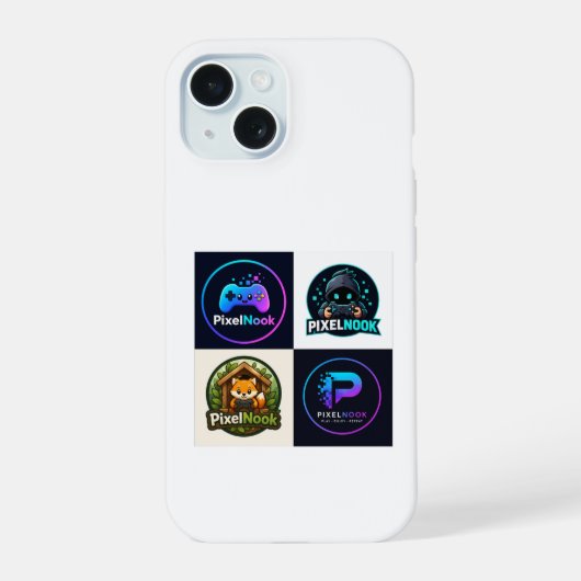 Retro Gaming Badges iPhone 15 Hoesje | Gamer Telef (Achterkant)