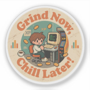 Retro Gaming Bureaublad Karakter Illustraties – Va Sticker