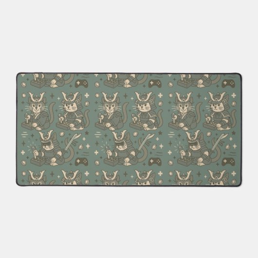 Retro Gaming Cat Warrior Bureaumat (Voorkant)