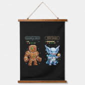 Retro Gaming Christmas | Pixel Art Gingerbread  Hangend Wandkleed (Voorkant)