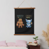 Retro Gaming Christmas | Pixel Art Gingerbread  Hangend Wandkleed (Slaapkamer)