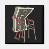 Retro Gaming Controller Old Gamer With Walker Funn Magneet (Voorkant)