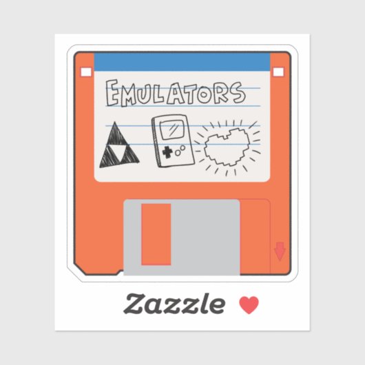 Retro Gaming Emulators Floppy Disk Sticker (Vel)