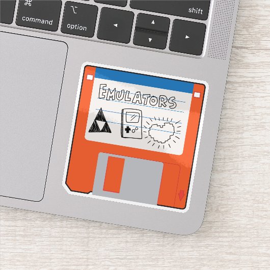 Retro Gaming Emulators Floppy Disk Sticker (Detail)