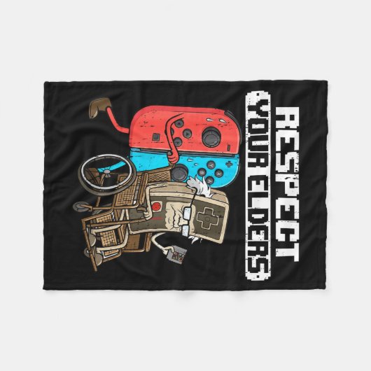 Retro Gaming Funny Gamer Controller 80s Respect Yo Fleece Deken (Voorkant (Horizontaal))