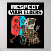 Retro Gaming Funny Gamer Controller 80s Respect Yo Poster (Voorkant)