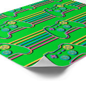 Retro Gaming Geek Gamer 80s neonkleuren Poster (Hoek)