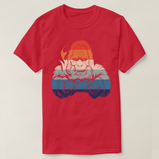 Retro Gaming Gorilla T-shirt (Design voorkant)