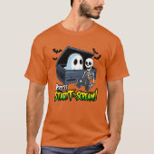 Retro Gaming Halloween - Humor Squelet Console T-shirt (Voorkant)