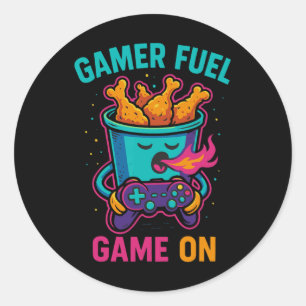 Retro Gaming Humor Rpg Game Over Grappige Kippenvl Ronde Sticker