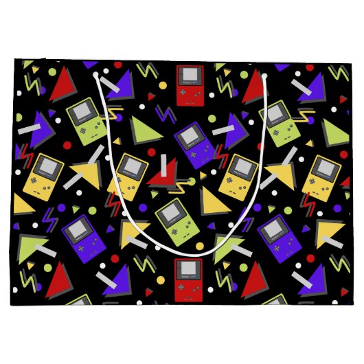 Retro gaming in het zwart groot cadeauzakje (Achterkant)