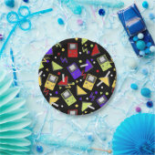 Retro gaming in het zwart papieren bordje (Feest)