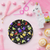 Retro gaming in het zwart papieren bordje (Feest)