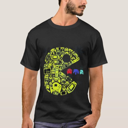 Retro Gaming Kerstkrans T-shirt (Voorkant)
