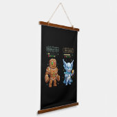 Retro Gaming Kerstmis | Pixel Art Kerststol Hangend Wandkleed (Gebogen)