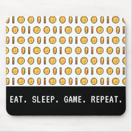 Retro Gaming Munten Pixel Patroon Muismat