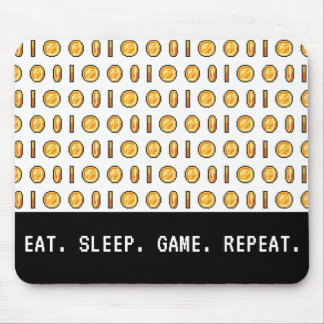 Retro Gaming Munten Pixel Patroon Muismat