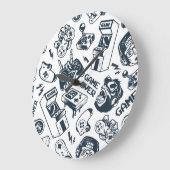 Retro gaming patroon. grote klok (Hoek)