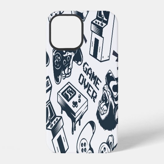 Retro gaming patroon. iPhone hoesje (Achterkant)