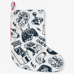 Retro gaming patroon. kleine kerstsok