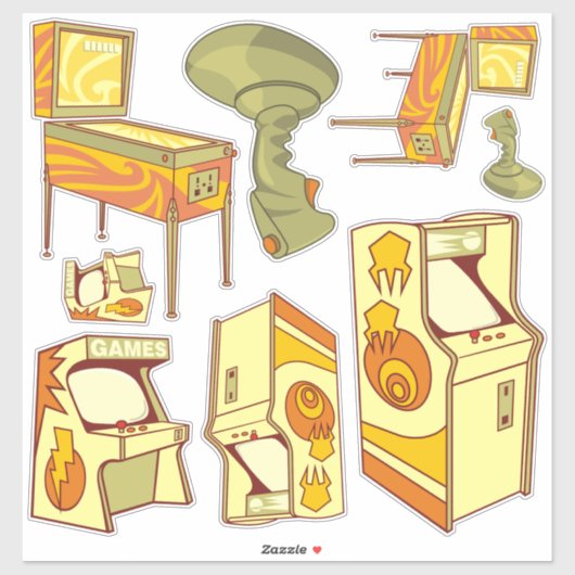 Retro gaming pictogram set Stickers (Vel)